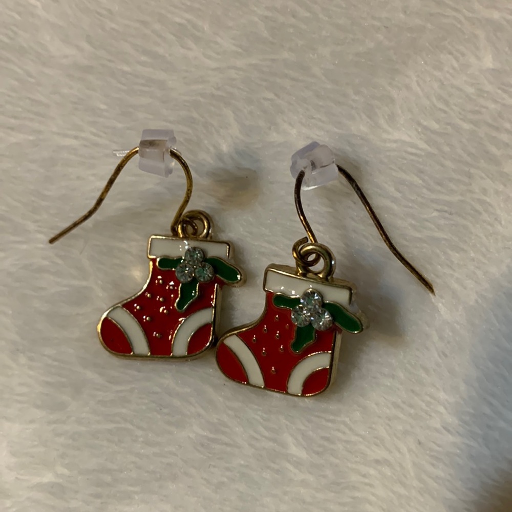 NEW HOLIDAY EARRINGS CHRISTMAS STOCKINGS FOR ADULT OR CHILD